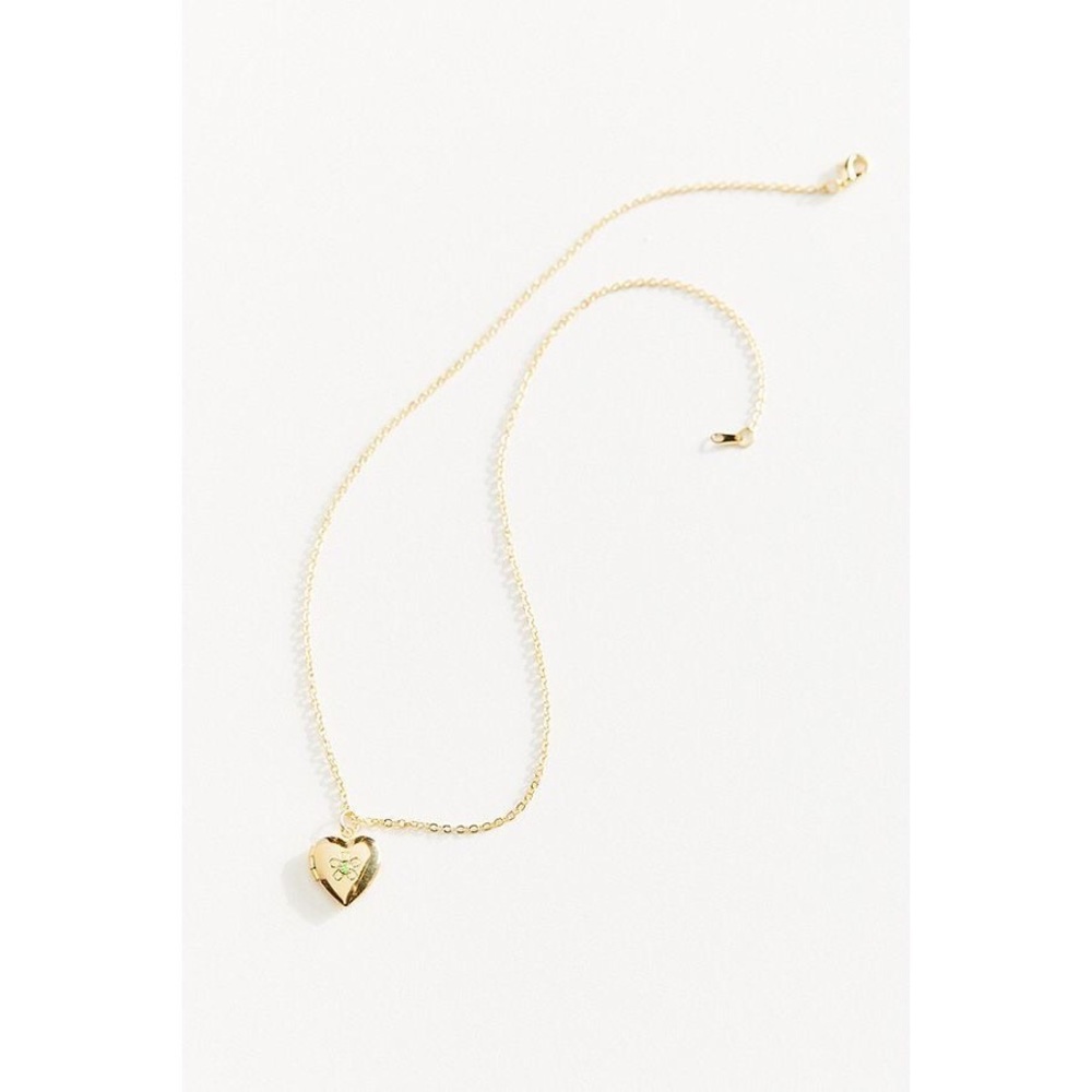 NEW Free People Vintage Heart Locket Necklace Gold - Picture 7 of 8